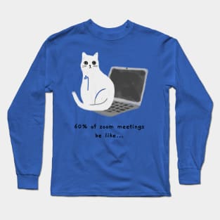 Sitting on laptop (black caption) Long Sleeve T-Shirt